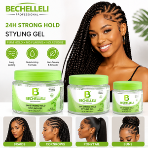 Gel Coiffant Professionnel OEM/ODM Fixation Forte 24H pour Tresses et Bords, Idéal Cheveux 4C, Sans Résidus, Non Gras, Hydratant, Gel Coiffant pour Tresses - Product Image 1