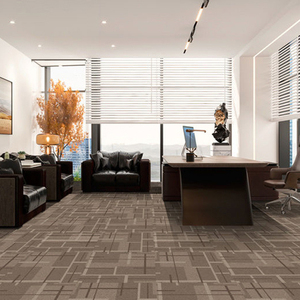 Modern Loop Pile <b>Puzzle</b> Pattern Square Carpet Tiles Interlocking Flooring with Non-Slip Backing 50x50cm for Hotel - Product Image 1