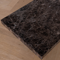 Table basse rectangulaire en marbre foncé Emperador de Cammy Stone, meuble multifonctionnel de luxe pour salon
