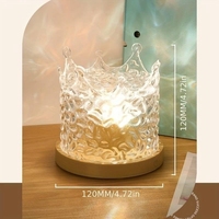 Lampe de table LED double rechargeable USB, effet flamme royale blanc chaud, lampe d'ambiance de luxe pour chevet, cadeau idéal pour fille