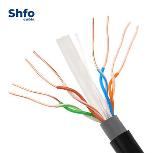 SHFO-MT1266 Cat 6A + Cat6A SFTP blindado ao ar livre 8 núcleo Ethernet granel cabo fio FTTH jaqueta de camada dupla exterior-cabo preto - Product Image 2