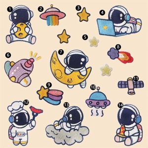 NODA Self Adhesive Embroidery Cute Astronaut Rocket Star Patch for Clothes Decoration - Product Image 2