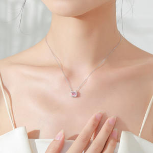 Hot Sale Original 925 Jóias de Prata Conjuntos Brincos Colar Rosa Cubic Zircon Conjuntos de Jóias Finas para As Mulheres - Product Image 3