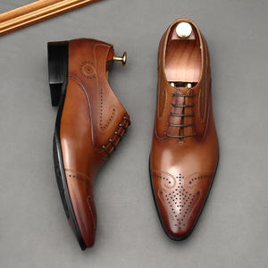 Zapatos de Vestir Clásicos de Lujo para Hombre con Diseño de Puntera de Alas y Acabado Brillante, Zapatos Formales de Cuero con Cordones - Product Image 3