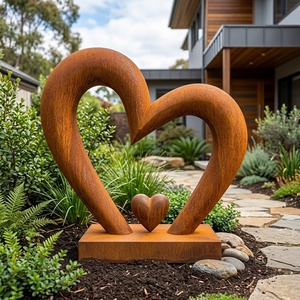 Sculpture d'art personnalisée grand format « Liaison profonde » – Corten, finitions PVD Or et Noir pour Jardin Extérieur et Aménagement Intérieur de Luxe - Product Image 3