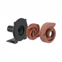 Seasummer Petit modèle de pompe à eau centrifuge à turbine à volutes de 4 pouces avec support et pales spirales (5) finition polie pour pompe auto-amorçante 170F et roue de guidage