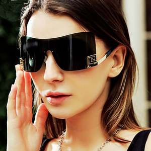 Lunettes de soleil tendance punk personnalisées avec logo, pour femmes et hommes, lunettes de soleil surdimensionnées sans monture, lunettes de soleil pour femmes - Product Image 2