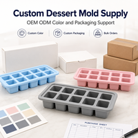 Moule à dessert en silicone à 10 cavités carrées pour gelée, pouding, bonbons et service de fête