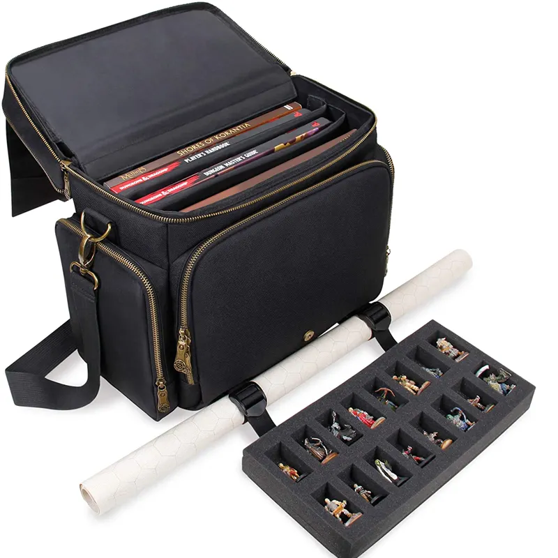 Factory Supplies RPG DND Gaming Bag Dungeon And Dragon Organizer Large Case Box With Adjustable Internal Dividers