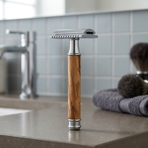 Rasoir de sécurité SPOLO pour homme, lame double en acier inoxydable suédois, rasoir droit en métal, avec étui de voyage, outils de soin du visage - Product Image 4
