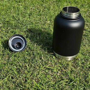 Botella de agua deportiva portátil de acero inoxidable con aislamiento al vacío, doble compartimento, impermeable, con asa para exteriores, diseño sólido, para perros - Product Image 5