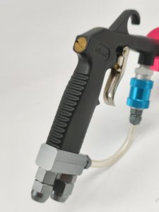 หัวฉีดโฟมแบบสองห้องพรีเมียม 60-120 PSI สำหรับล้างรถแบบไม่สัมผัส โฟมหนาแน่น 6.5 * 10 มม. สายลม 6.5 * 10 มม. สายน้ำ 8 * 12 มม. - Product Image 2