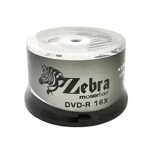 Moserbaer زيبرا DVD-R 16X 4.7GB وصفت شعار للتسجيل وسائل الإعلام القرص-50 حزمة المغزل