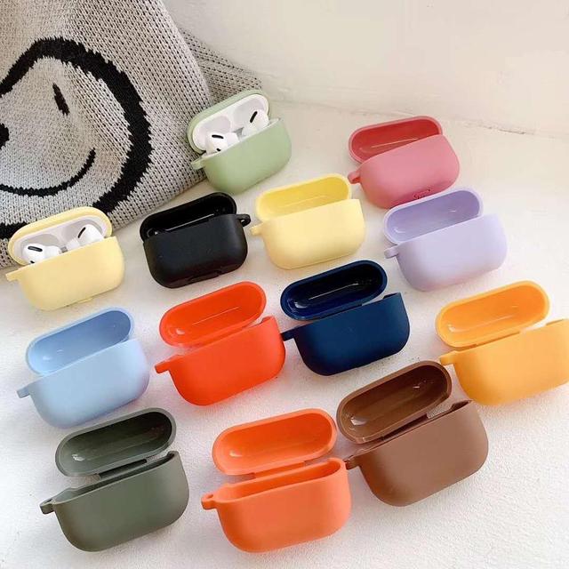 New Soft Silicone Protective Covers Skin with Keychain for AirPods 1 2 3 Pro case