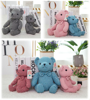 Peluche mignonne pour couple, motif pied-de-poule, petit ours, différentes couleurs, ruban, rembourrage en coton PP, jouets en peluche Missyou pour la Saint-Valentin