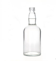 Bouteille en verre cylindrique Voltan 500 ml pour spiritueux (Whisky, Rhum), avec bouchons hermétiques, en verre silex transparent, conteneur de stockage robuste de qualité supérieure