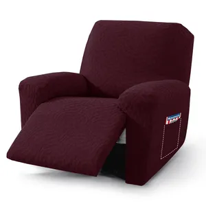 Furniture Protector Super Soft All-inclusive Elastic Recliner Cover Solid Color Thick Sofa Covers