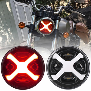 Faro X-Type da 5,75 Pollici con Alone Bianco Latte, DRL Rosso e Illuminazione Abbagliante/Anabbagliante Autonomo, Adatto per Motociclette - Product Image 1
