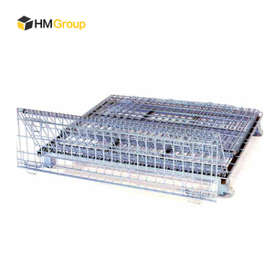 Hot bán nhiệm vụ nặng nề kho bền Stackable có thể gập lại lưu trữ transportstion thép nhẹ Q235 dây lưới lồng - Product Image 2