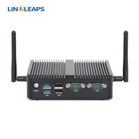 Compacto Dual GbE LAN 4 USB 2 RS232 COM Computadora integrada industrial sin ventilador Intel Celeron N2840/J1900 CPU Mini PC