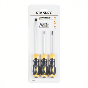 Jeu de tournevis Stanley Cushion Grip 3 pièces, embout magnétique, plat, Phillips, étoile, manche ergonomique - Product Image 2
