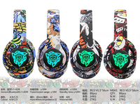 Casque de jeu sans fil OEM P35, casque stéréo, casque sans fil graffiti sur les oreilles avec microphone
