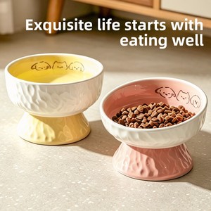 Gamelle surélevée en céramique <span class=keywords><strong>pour</strong></span> chat, anti-renversement, protection du cou, <span class=keywords><strong>pour</strong></span> nourriture, eau et friandises, mangeoire ergonomique surélevée <span class=keywords><strong>pour</strong></span> animaux de compagnie - Product Image 4