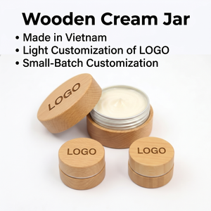 Custom Eco Friendly Cylinder Shape 30g 50g Wooden Aluminum Inner <b>Lip</b> Balm Wax Facial <b>Cream</b> Jar with Lid - Product Image 3