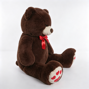 Oso de peluche personalizado, oso de peluche marrón, oso de peluche grande con lazo rojo - Product Image 1