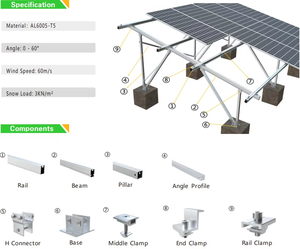 Venta al por Mayor de Fábrica, Productos Más Vendidos, Planta de Energía de Paneles Solares, Popular Sistema de Montaje Solar de Acero para Suelo - Product Image 2