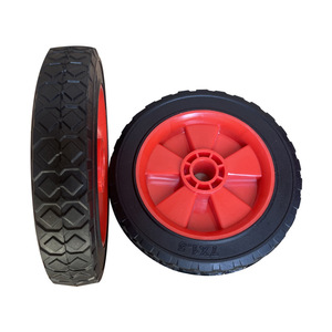 ล้อผงกาว 12 นิ้ว 350 มม. สีแดง ยางตัน สำหรับรถเข็นมือ ล้ออุตสาหกรรม - Product Image 4