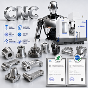 5 Axis Custom CNC Machine Turning Service <strong>Precision</strong> CNC Lathe <strong>Parts</strong> -<strong>machining</strong> Stainless Steel AI Robot Accessories - Product Image 1