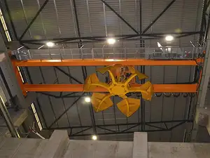 15 Ton 20 Ton Bridge Crane QZ Type Grab Bucket For Indoor Bulk Material Handling Double Girder Overhead Crane