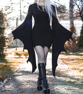 Disfraz de Morticia Addams para Mujer Vestido Largo hasta el Suelo Bruja Sexy Gótico Vintage para Fiesta de Carnaval de Halloween - Product Image 6