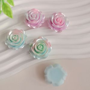 100 pièces de fleurs de <span class=keywords><strong>rose</strong></span> lumineuses kawaii, cabochons en résine à dos plat, mini fleurs, centre de nœud pour cheveux, embellissements DIY pour scrapbooking, téléphone - Product Image 5