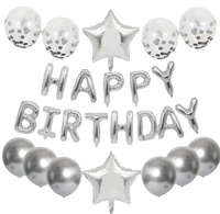 2022 nouveaux produits anniversaire lettres étoiles ballons confettis décorations de fête joyeux anniversaire ballons ensemble
