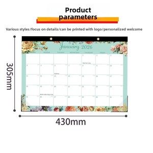 Calendrier mural anglais 2026-2027, grand format, planificateur mensuel, pour bureau et maison, suivi des objectifs, impression recto simple, pratique - Product Image 3