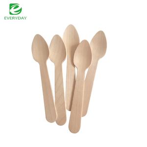 2025 sıcak satış ahşap kaşık seti kalite rekabetçi düşük fiyat çatal özel Logo 160mm boyutu bıçak günlük kullanım dondurma meyve - Product Image 3