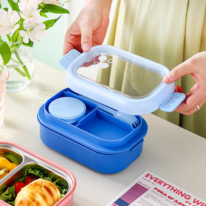 Boîte à <span class=keywords><strong>lunch</strong></span> japonaise personnalisée en gros pour fabricants, grande capacité, portable, compatible micro-ondes, anti-fuite, sans BPA, type bento - Product Image 3