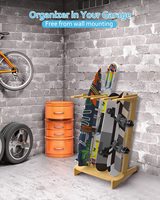 Support de planche de surf vertical, support de planche de surf autoportant, support d'exposition pour snowboard, skateboard, ski et wakeboard, support de surf en bambou