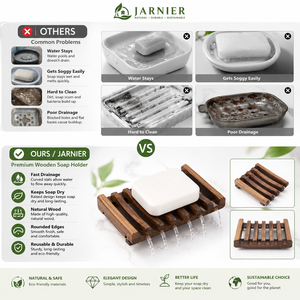 Jarnier Soporte <span class=keywords><strong>para</strong></span> Barra de Champú <span class=keywords><strong>para</strong></span> <span class=keywords><strong>Ducha</strong></span>, Jabonera de Madera, Bandeja Ahorradora de Jabón, Estuche de Viaje, Jabonera de Bambú - Product Image 4