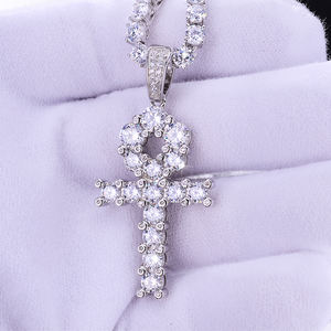 힙합 쥬얼리 아이스 아웃 블링 Cz 남성용 저렴한 정통 앵크 크로스 펜던트 - Product Image 4