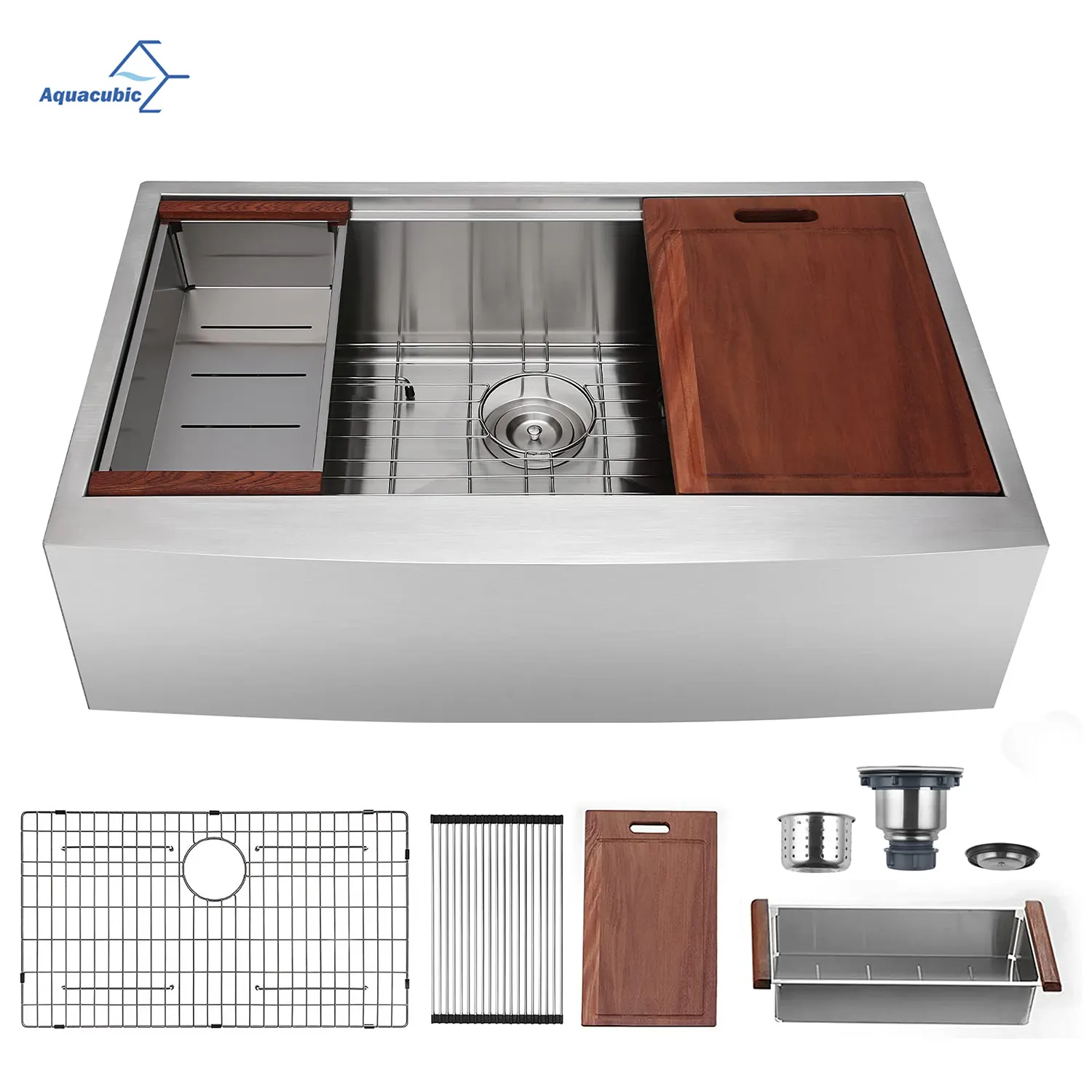 USA spedizione gratuita UPC 16 Gauge SUS Handmade 36 pollici Workstation Farmhouse Kitchen Sink