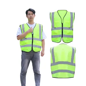 Safety Work Reflective Vest Factory Direct Sale Men Road Safety Workplace Safety Polyester Solid or Mesh,60/80/100/120gsm CN;JIA
