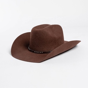 OEM Quality Vintage Lady Wide Brim <b>Western</b> Cowgirl <b>Hats</b> 100% Wool Wholesale Custom Felt Cowboy <b>Hat</b> D-048 - Product Image 1