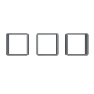 Juego de 3 estantes de pared cúbicos de MDF gris para exhibición y almacenamiento en el hogar u oficina, diseño flotante - Product Image 1