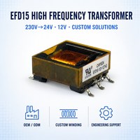 Transformateur SMD compact EFD15 230V 24V 12V à noyau de ferrite, abaisseur de tension haute fréquence, fabricant de transformateurs PCB