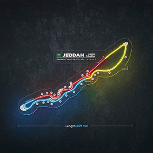 Enseigne néon <span class=keywords><strong>LED</strong></span> Circuit de Jeddah Édition Noire, Décoration murale pour garage, bar, club de fans de course, chambres et cadeaux - Product Image 2