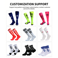 Chaussettes de sport personnalisées professionnelles pour le football, couleur unie, respirantes, hauteur genou, pour la course et l'entraînement, pour hommes et femmes