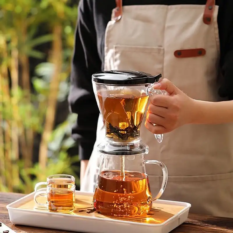 Alt adedi 600ML alt damlatıcı plastik kullanışlı demlemek gevşek yaprak mükemmel çay Steeper sihirli demlik ile çay makinesi çay demlik